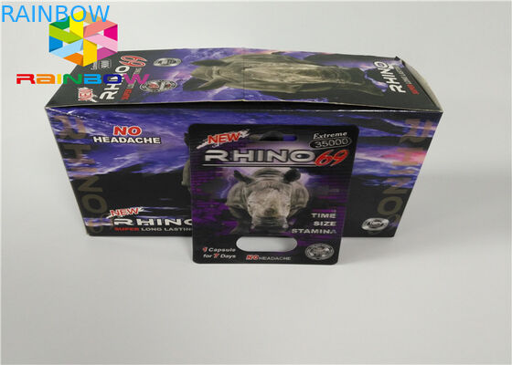 プラスチックびんのまめの挿入物カード カード/ディスプレイ・ケースからの男性の強化の丸薬3dパッキング