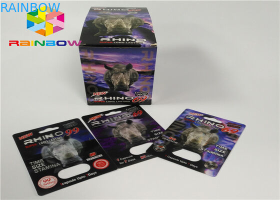 プラスチックびんのまめの挿入物カード カード/ディスプレイ・ケースからの男性の強化の丸薬3dパッキング