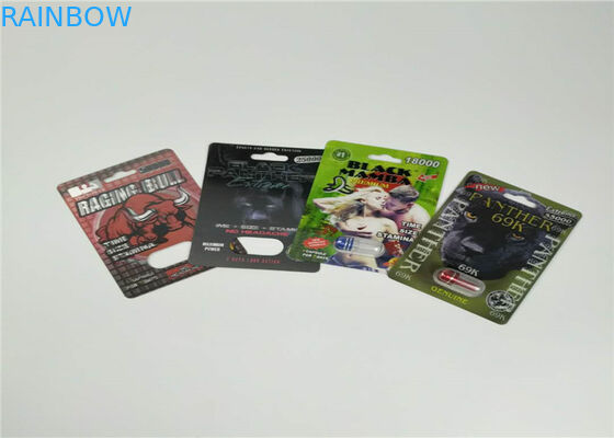 まめカード性の丸薬3dパッキングを詰める包装の男性の強化の丸薬を滑らせて下さい