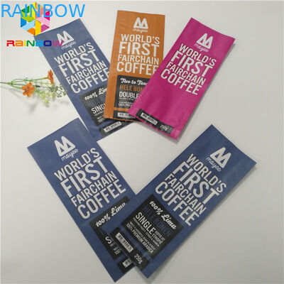 クォードのシール弁が付いている側面のガセットのコーヒー バッグを包む無光沢の終了するホイルの袋