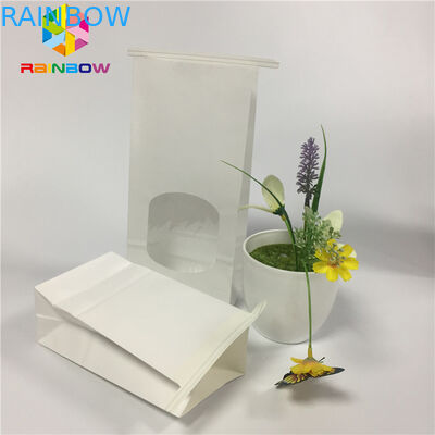 錫のタイが付いている明白な白書のゆとりの窓袋を包むグリースを弾く軽食袋