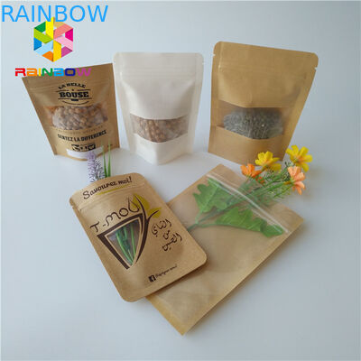 Doypackの多ジッパー ロックを包むマット・ホワイトのプラスチック袋は袋の長方形の窓を立てます