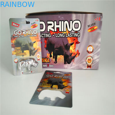 プラスチック包装の包装挿入物カード男性の強化の丸薬3Dカード包装袋を滑らせて下さい