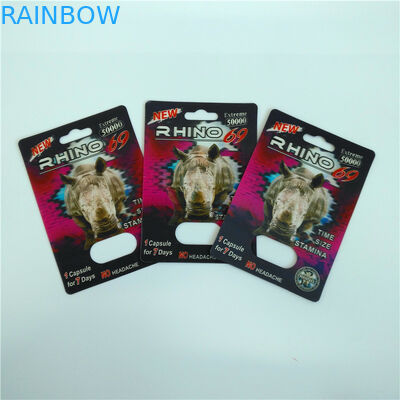 プラスチック包装の包装挿入物カード男性の強化の丸薬3Dカード包装袋を滑らせて下さい