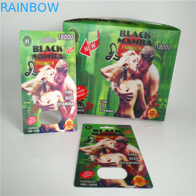 プラスチック包装の包装挿入物カード男性の強化の丸薬3Dカード包装袋を滑らせて下さい