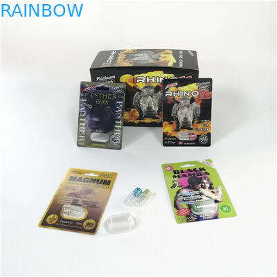 サイ69の3Dまめカード包装の男性の強化のカプセルのプラスチック挿入物3dのカード箱