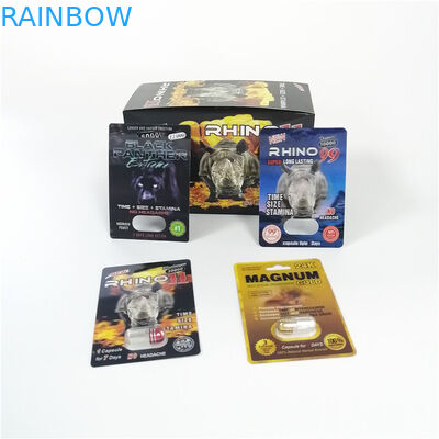 黒いZen Paper Displayママ首相カードを包む男性の強化の薬物のプラスチック包装