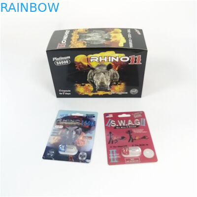 環境友好的なまめカード皮ステッカーが付いている包装の男性の性の丸薬紙カード