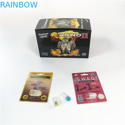 環境友好的なまめカード皮ステッカーが付いている包装の男性の性の丸薬紙カード