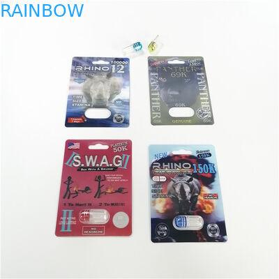 環境友好的なまめカード皮ステッカーが付いている包装の男性の性の丸薬紙カード