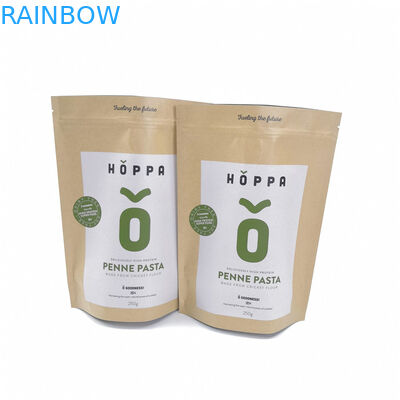 Eco友好的なクラフト紙袋の包装の食糧はZipperforのパン/キャンデー/フルーツを立てます