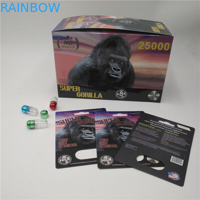 はえカプセルのための男性エネルギー増強物のまめの紙カードのGuleの倍の穴の梱包材