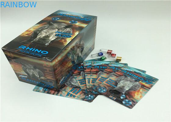 プラスチック カバーが付いている3Dカードを包む金69Kのサイの粉のカプセルのプラスチック包装