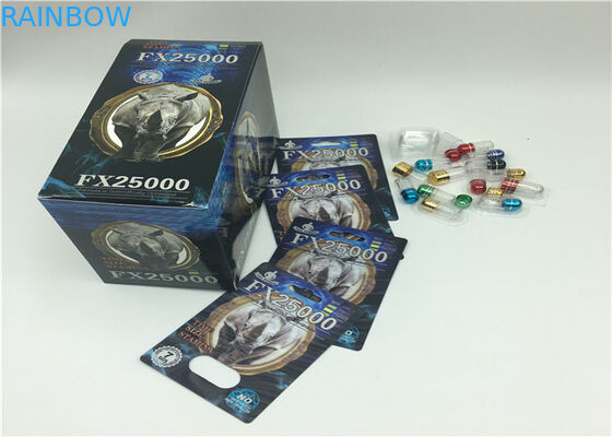 ブラック マンバ3Dの効果のまめカード カスタマイズされる包装のカプセルの性の丸薬は設計します