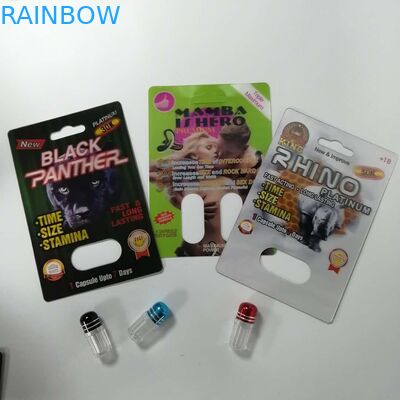 性の強化の丸薬はサイ69の湿気の防止の再生利用できる包むカードに水ぶくれが生じます