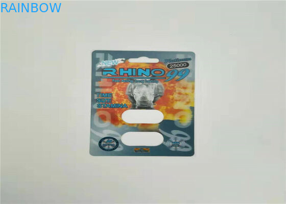 火Rhino50K 3dの効果のまめカード カプセルの性の丸薬のための包装の男性の強化の丸薬パック