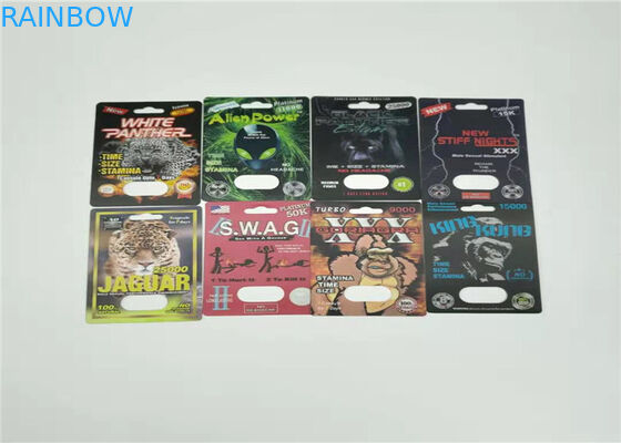 防水まめカード包装のサイ99の50k男性の強化の丸薬3d効果の挿入物カード