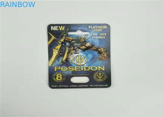 Ecoの友好的なまめカード男性の増強物のカプセルのための包装のサイ7の紙カードのディスプレイ・ケース