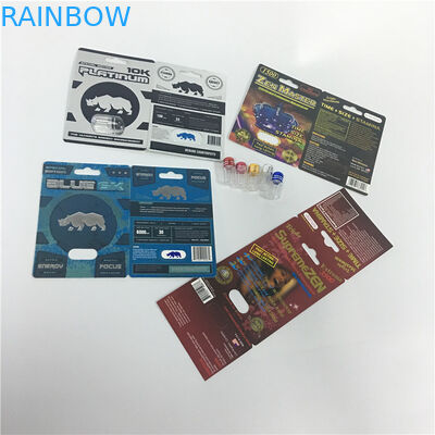 カスタマイズされる技術を刻むプラチナ10K性の丸薬カプセルのまめカード包装箱