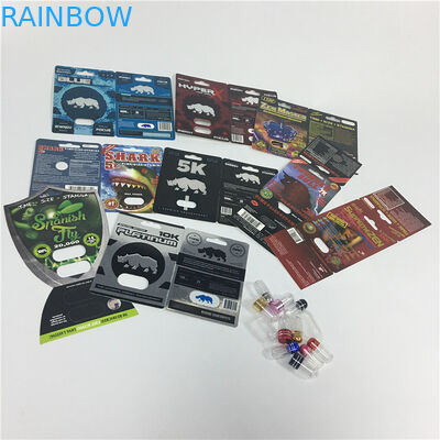 絹の印刷のまめカード包装の男性の強化の薬物のサイの性の丸薬習慣のロゴ