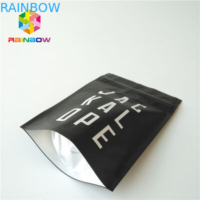 無光沢の黒い金属ホイルの袋はジッパー/弁が付いている2つのOzのコーヒー バッグを立てます