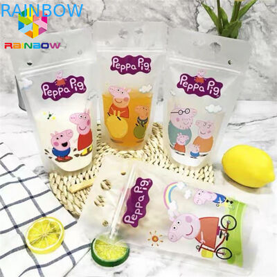 ペット ハンドルとのDoypack袋CMYKの印刷を包む物質的な飲み物ジュースの食糧袋