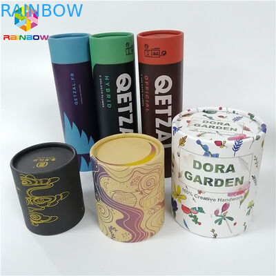 丸型の注文のロゴを包むクラフト紙箱はギフト/化粧品/食糧のために印刷しました