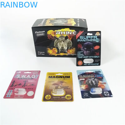 赤いサイ69の陰茎の拡大のカプセルの瓶の弾丸の性の丸薬プラスチック薬のパック