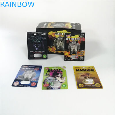 ロゴによってカスタマイズされる性の丸薬ブリスタ包装のサイのブラック パンサーの男性の強化のカプセルのパッケージ