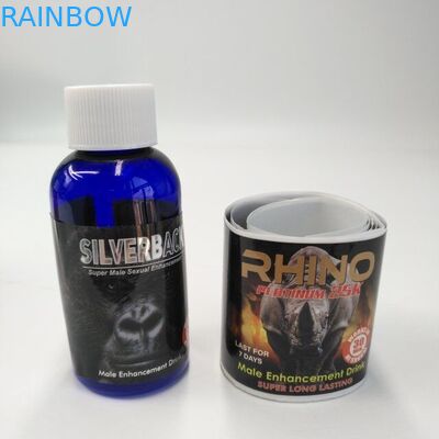 光沢のある終わりのまめカード包装の自己Adhensiveは男性の強化の飲み物のためのサイのステッカーを分類します