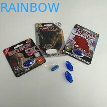 大きい男の子9Xのペーパーまめカード透明なステッカーが付いている包装の性の丸薬カプセルはびんに水ぶくれが生じます