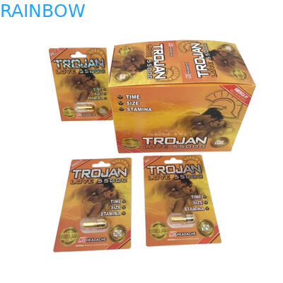 Gravnreの印刷紙箱の包装のヒョウ/マンバ/サイV7の男性の強化の丸薬は適用しました