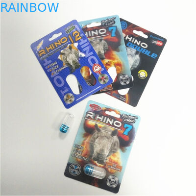 3Dカード サイの容器の弾丸を包む男性の性の性能の高める丸薬