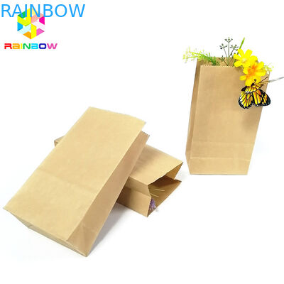 食品等級のクラフト紙の平底袋の生物分解性のグリースを弾く軽食の包装