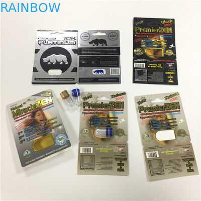 サイ8/11/25の表示まめカード パッキング男性の強化の性能の丸薬3dは容器を空けます