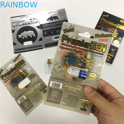 サイ8/11/25の表示まめカード パッキング男性の強化の性能の丸薬3dは容器を空けます