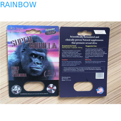 再生利用できる紙カードの包装のヒョウのサイ25kの男性の強化の丸薬パック