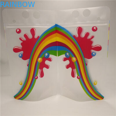 耐久明確なジュースのミルクの底ガセット袋はハンドルが付いているホイルの袋を立てます