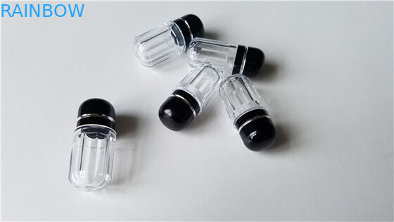 明確なプラスチック丸薬Bottlessのサイのカプセルの容器の3Dカードのための多彩な金属の帽子