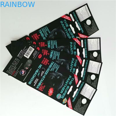 男性の強化の丸薬のためのCMYK色を包む極度のヒョウの紙カードのカプセル