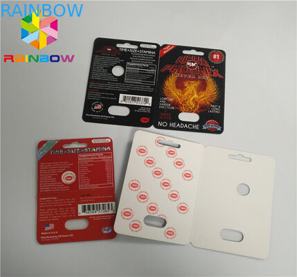 まめの挿入物カード3D表面の終わりを詰める男性の強化の丸薬を滑らせて下さい