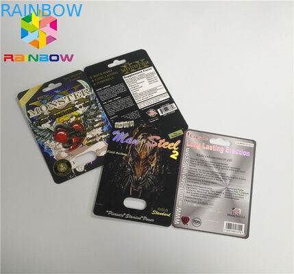 まめの挿入物カード3D表面の終わりを詰める男性の強化の丸薬を滑らせて下さい