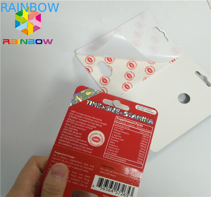 まめの挿入物カード3D表面の終わりを詰める男性の強化の丸薬を滑らせて下さい