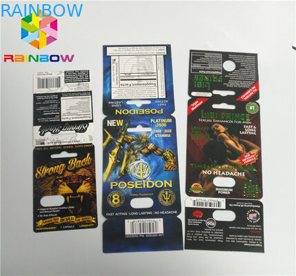 まめの挿入物カード3D表面の終わりを詰める男性の強化の丸薬を滑らせて下さい