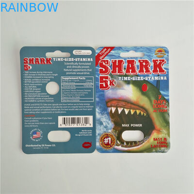 ペーパーまめカード プラスチック弾丸が付いている包装の男性の強化の丸薬パック