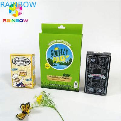 再生利用できる注文のロゴの設計ブランドはギフトの化粧品のためのこつの穴が付いている紫外線熱い押す紙カード箱を印刷しました