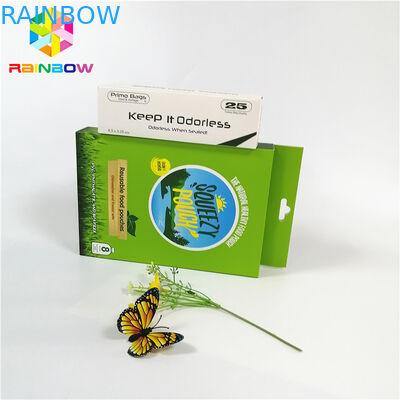 再生利用できる注文のロゴの設計ブランドはギフトの化粧品のためのこつの穴が付いている紫外線熱い押す紙カード箱を印刷しました