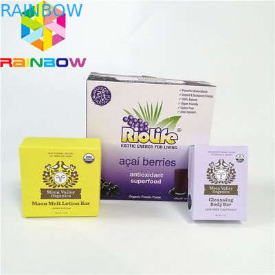 紫色の平らな再生利用できるワックスのコーティングのペーパー クラフトの段ボール紙箱のフルートのボール紙の郵便利用者箱の食品等級のコーヒー茶pac