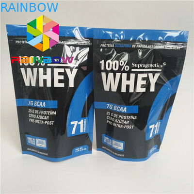 習慣は軽食袋の包装を立てます袋のResealableジップ ロック式の光沢のある終わりを印刷しました