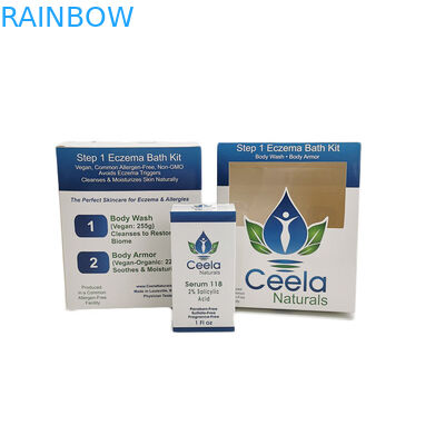 小売りのスキン ケア ボディ洗浄塗布を包む光沢のある白いボール紙の紙箱